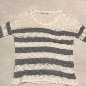 3/4-Sleeve Striped Sweater